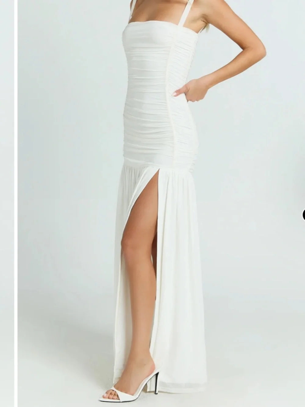 Showpo Cardi Maxi Dress - White - Picture 2 of 6